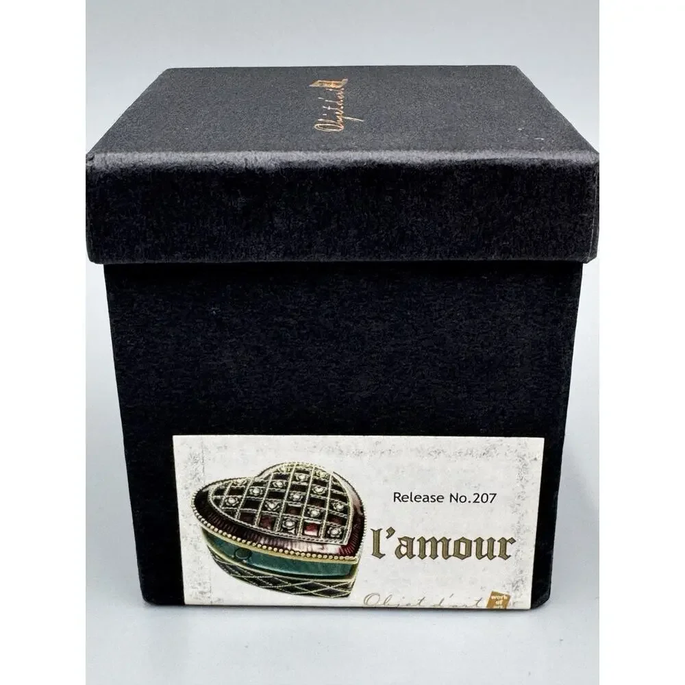 Trinket Box Object d' art L’amour Jeweled Heart Art Form‎ Collectibles 2009